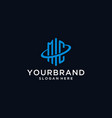 mc initial monogram logo with hexagonal shape vector image