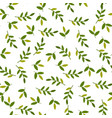 seamless pattern with green twigs on white vector image vector image