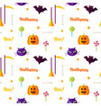 happy halloween print seamless pattern vector image