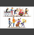 music band performing on stage musicians singing vector image