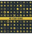 set of vintage golden star vector image
