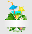 tropical cocktail paper cut poster template vector image vector image