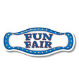 sticker template with funfair banner isolated vector image vector image