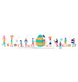 happy easter set people vector image
