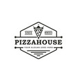 vintage retro seal emblem logo pizza and king vector image