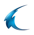 blue 3d thunder logo lighting bolt logo electric vector image vector image