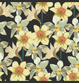 elegance seamless pattern with flowers narcissus vector image vector image