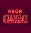 neon city color red font english alphabet vector image