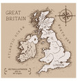 vintage map great britain vector image