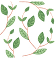 pattern with watercolor green leaves vector image vector image