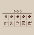 coffee grain and making icons set vector image