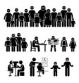 people children family wearing glasses stick vector image