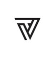 vt or tv initial letter logo design vector image