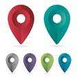 set color maping pin location icons vector image vector image