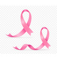 world breast cancer pink silk ribbon set vector image vector image
