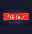 big sale red flag ribbon discount sale banner vector image