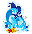 sea surf in decorative style vector image