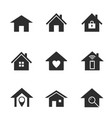 black houses silhouettes house icons smart home vector image vector image