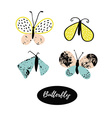 hand drawn butterfly logo design collection vector image vector image