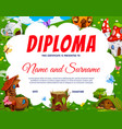 kids diploma fairy village of gnome and elf houses vector image vector image