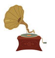 vintage gramophone with vinyl recording on disc vector image vector image