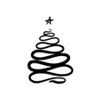 christmas tree hand drawn7 vector image vector image