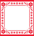 polish retro floral folk square frame or border vector image vector image