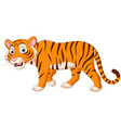 Cute tiger cartoon running Royalty Free Vector Image