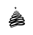 christmas tree hand drawn10 vector image vector image