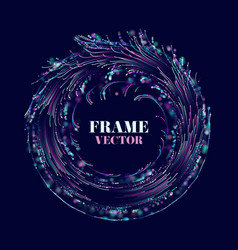 circle round vortex frame abstract floral vector image