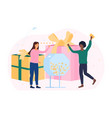 lottery winner coming to collect his prize vector image