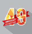 49th years anniversary celebration design vector image
