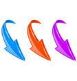 down colored arrows shiny bent web signs vector image