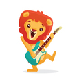 musical animals lion guitar vector image