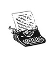 vintage typing machine symbol hand drawn retro vector image