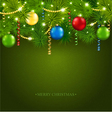 christmas card with a beautiful tree vector image vector image
