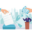 election candidate give money for vote corruption vector image