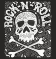 rock-n-roll hannddrawn poster vector image vector image