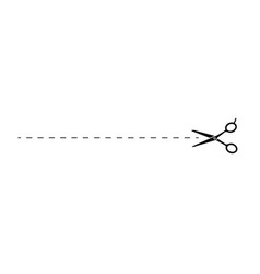 Cut here icon symbol lines with scissors Vector Image