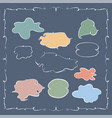 hand drawn frame set cartoon style on a blue vector image