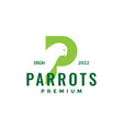 letter p for parrot logo design graphic symbol vector image