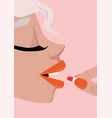 poster girl and pill vector image