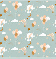 cute baby pattern with balloons clouds vector image vector image