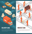 delivery moving vertical banner set vector image vector image
