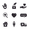 donate charity icon set isolated vector image