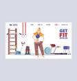 fitness studio website design vector image