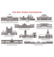 set of isolated university and institute college vector image