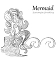 mermaid black and white patterns vector image