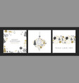 year winter doodle cartoon card set vector image vector image