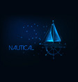 futuristic nautical concept with glowing low poly vector image
